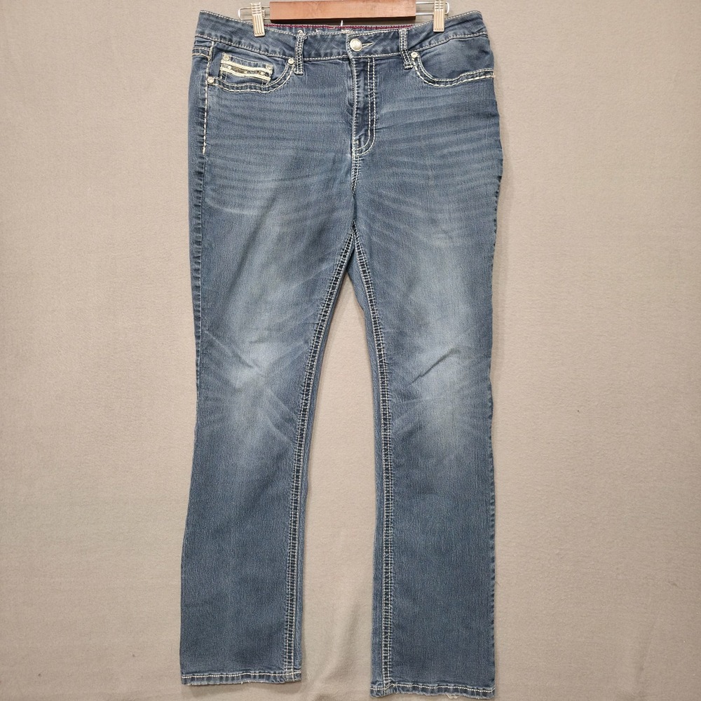 Antique Rivet‎ Womens Straight Leg Denim Blue Jeans Size 36